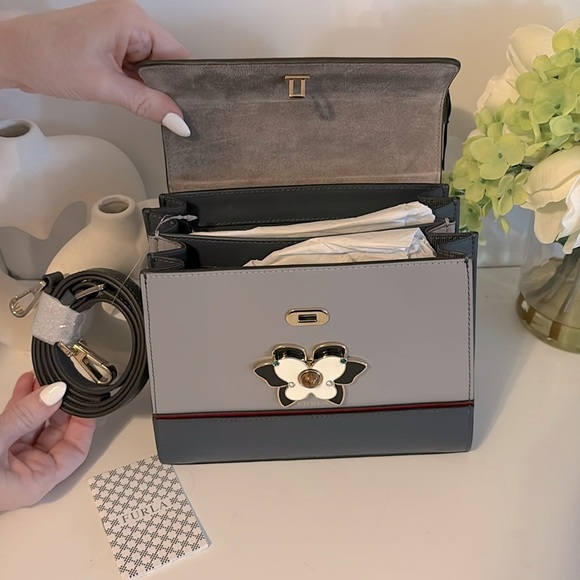 Furla Navy and Light Gray Satchel - Picture 7 of 11